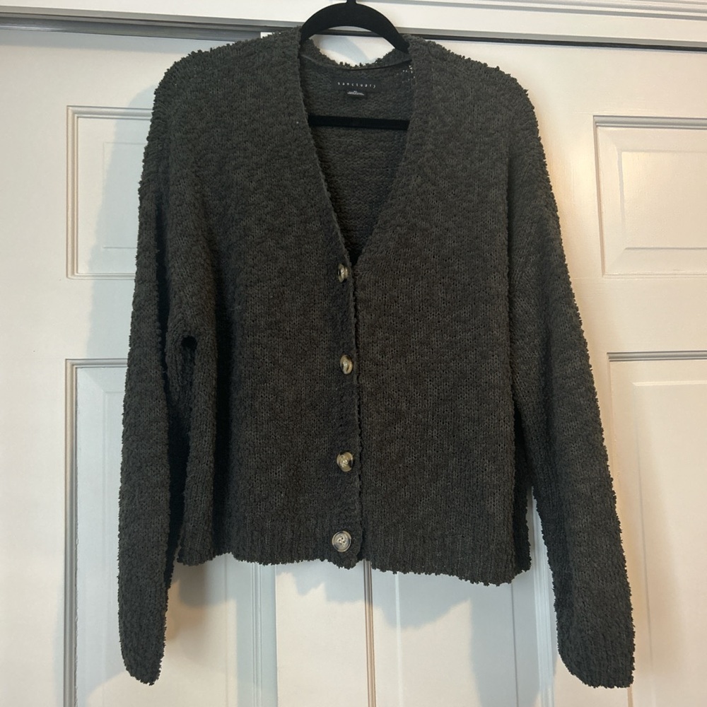 Sanctuary Olive Green Button-Up Cardigan